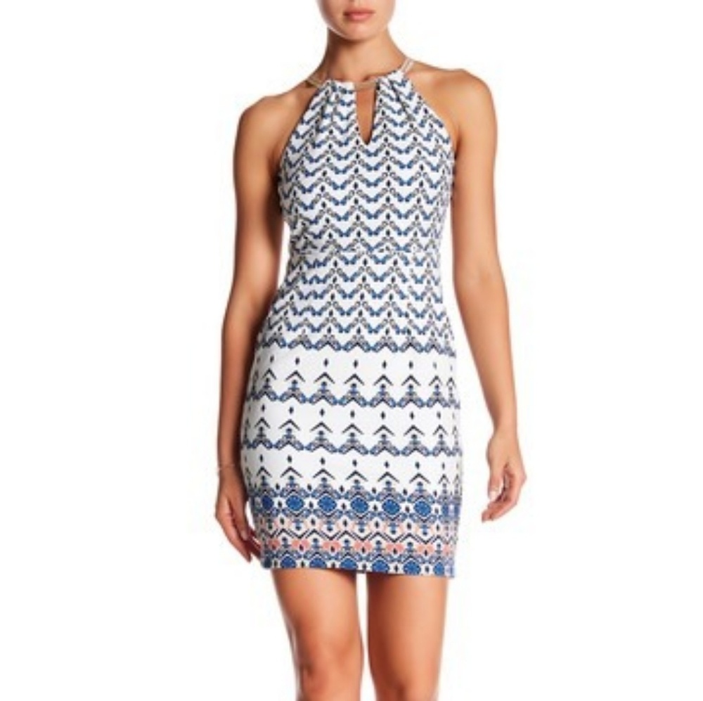 Jessica Simpson Printed Halter Shift Dress